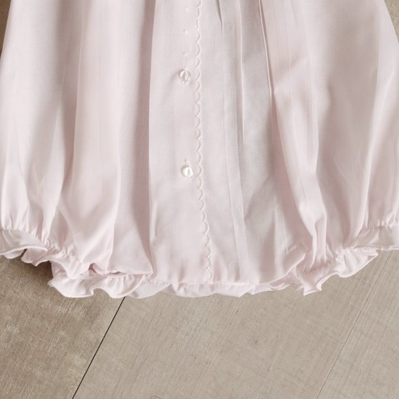 GORGEOUS Feltman Brothers Pink Romper Bubble Heirloom Lace Embroidery NWT - Picture 5 of 7